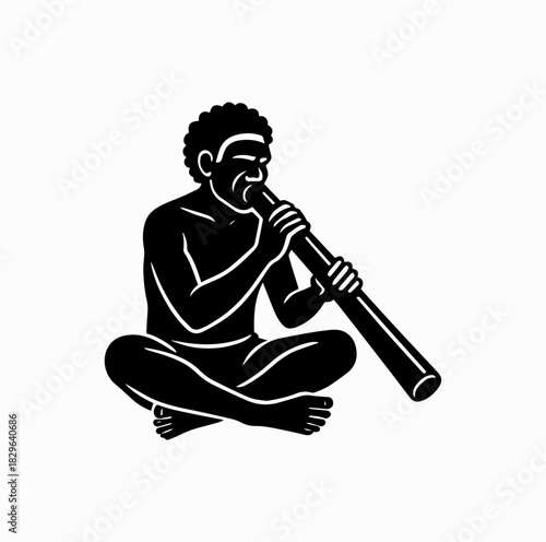 Didgeridoo Player Silhouette