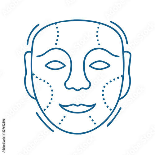 Facial mask illustration, essential skincare product for beauty professionals and spa treatments.