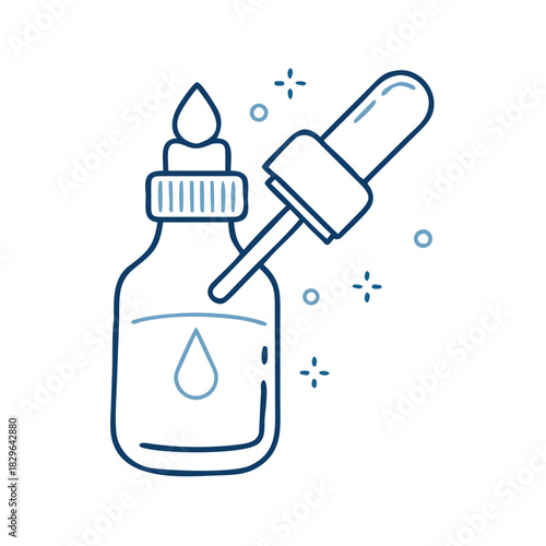 Anti-aging serum bottle with dropper, essential skincare product for beauty professionals and aging skin treatments