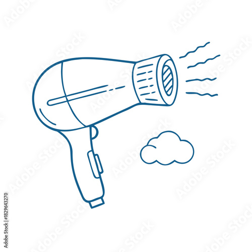 Hair dryer illustration, essential tool for hairstylists and beauty professionals in salons and personal care