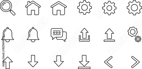 Hand drawn user interface icons for website and mobile app design