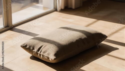 Sunlit Floor Pillow - A Cozy Spot for Relaxation.