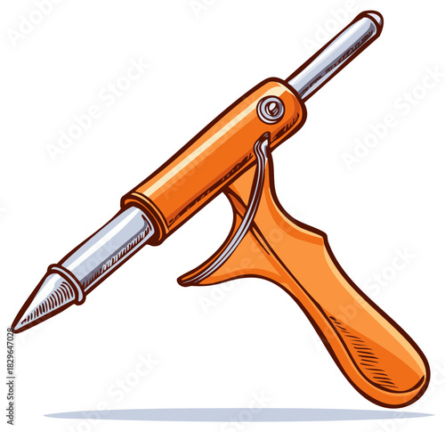 Orange Hot Glue Gun Tool for Crafting and Repairs