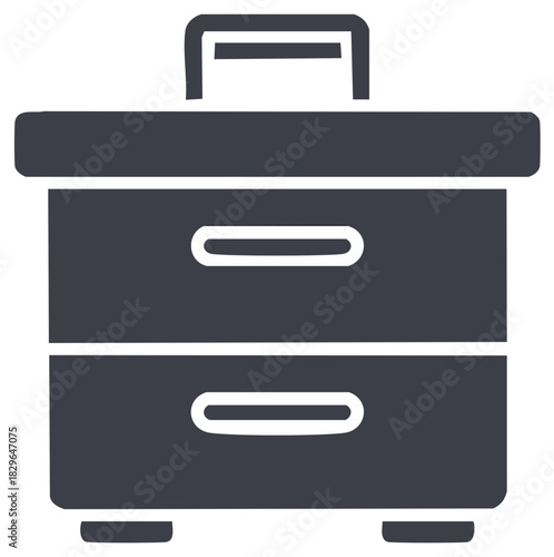 Bedside Table with Drawers Nightstand Furniture Interior Design Icon