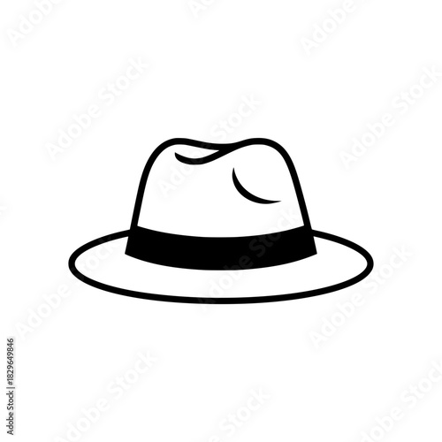 Classic Fedora Hat or Mens Headwear Icon