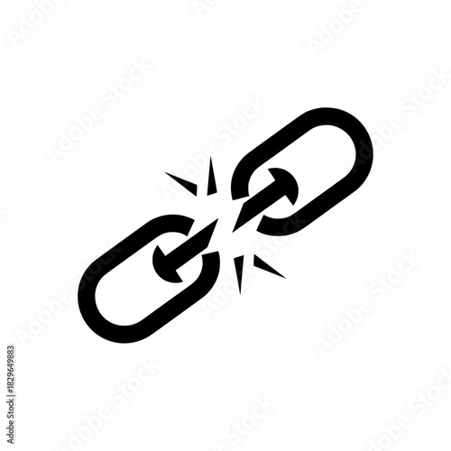 Broken Chain Link Icon - Freedom, Weakness, or Breakup