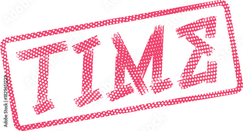Textured red TIME stamp illustration for marking deadlines and important chronological events