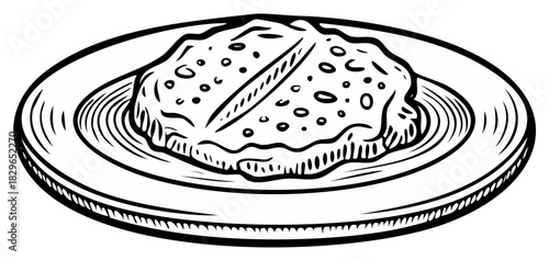 Artistic illustration of food served on a plate