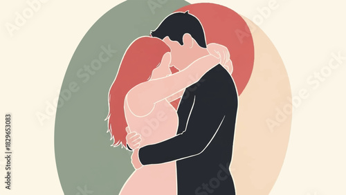 Couple's Embrace Tender Moment of Connection and Affection Depicted in Art