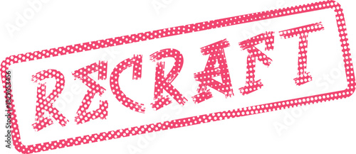 Creative Recraft word mark featuring a modern pink dotted stamp texture on pure white