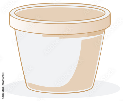 Illustration of Empty Beige Flower Pot for Plants Flowers Vegetables Herbs Garden Container
