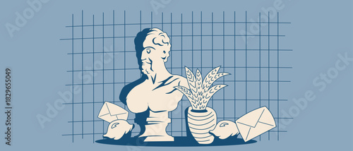 Items on the table, banner, cover, background