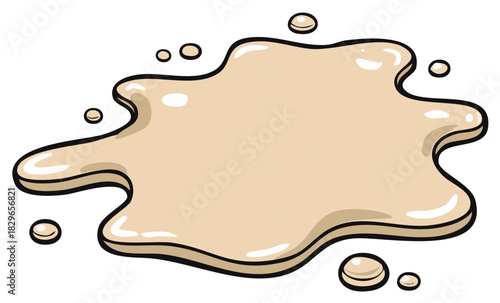 Vector illustration of a beige liquid splash with droplets