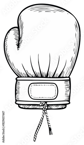 Single boxing glove illustration depicting power, athleticism, and old school combat sports drawing style perfect for creative projects