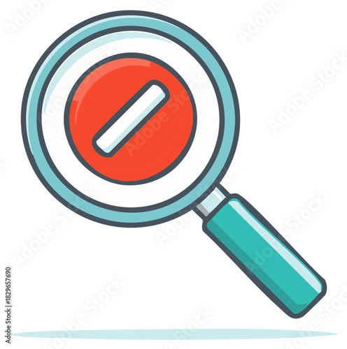 Magnifying glass with a minus sign icon illustration. Zoom out concept.
