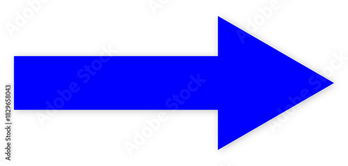 Arrow pointer bold bright blue vector graphic isolated on a transparent background, perfect for navigation interfaces, directional signage, or infographic design elements