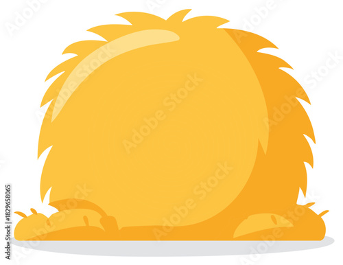 Golden hay bale rural farm harvest season simple vector illustration