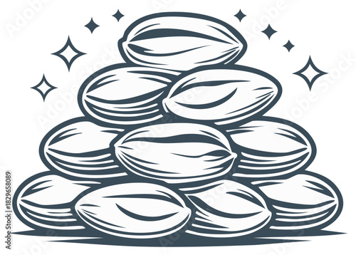 Pile of Pistachios with Sparkles and Shine