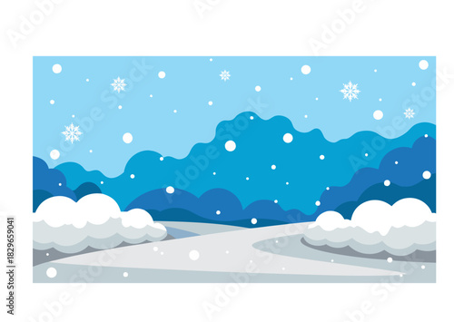 winter landscape with snow