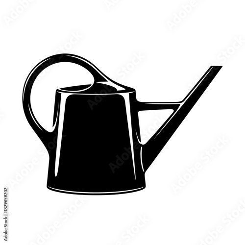 Classic Garden Watering Can Silhouette Illustration