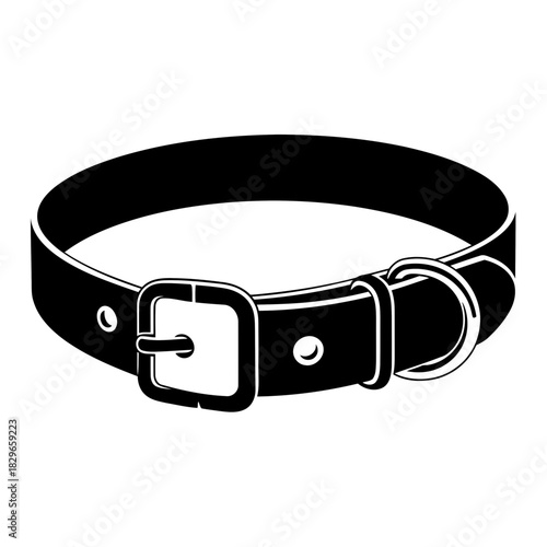 Elegant Leather Pet Collar Design Illustration
