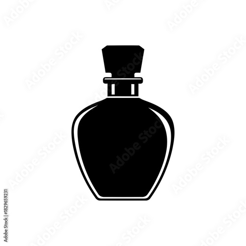 Classic perfume bottle silhouette vector icon