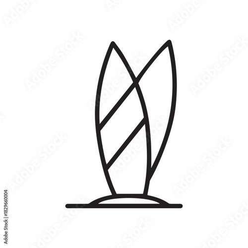 Abstract Minimal Sculpture Icon – Modern Decorative Shape Outline