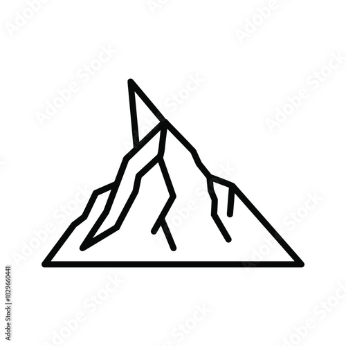 Mountain peak icon isolated on, adventure and outdoor concept