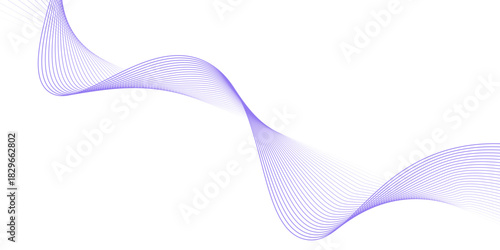 Flowing particles wave pattern, blue and purple gradient color isolated on white background. Vector in concept of AI technology, science, music, modern.