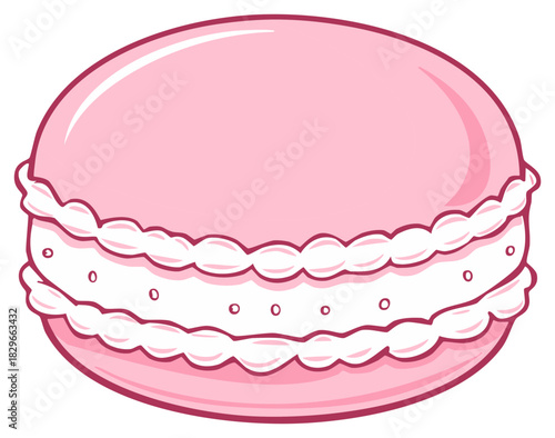 Pink cartoon macaroon illustration dessert treat