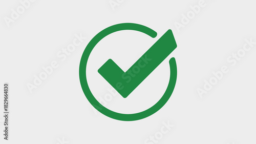A simple graphic of a green check mark inside of a green circle on a plain white background image