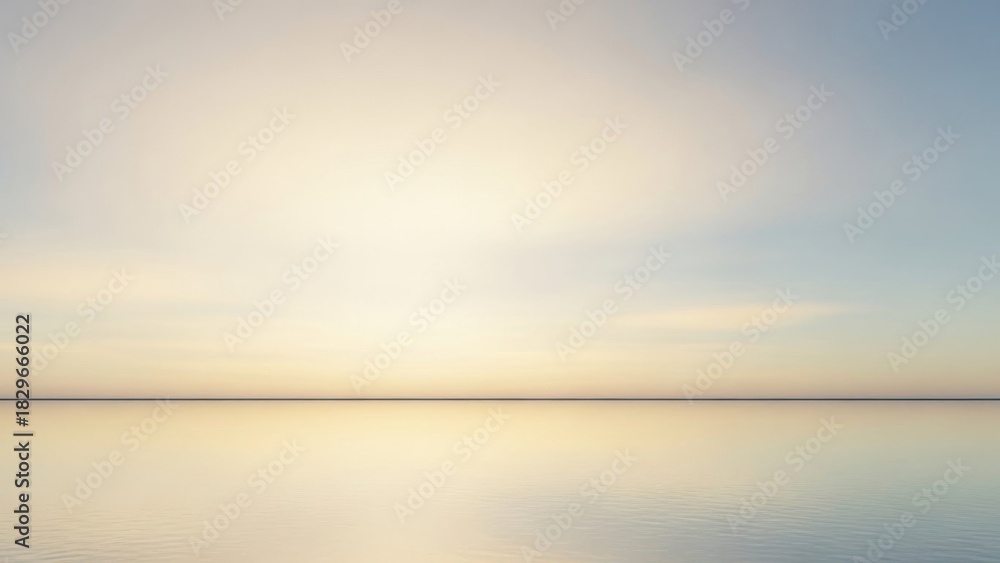 Obraz premium Serene Horizon Over Calm Reflective Ocean Surface