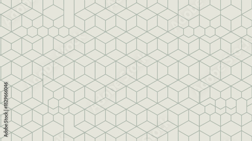 A repetitive pattern of white cubes with gray outlines forming a geometric background design texture art