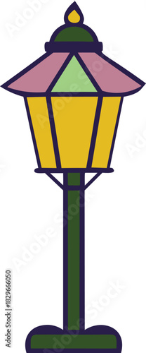 Minimalist modern street lamp post vector design