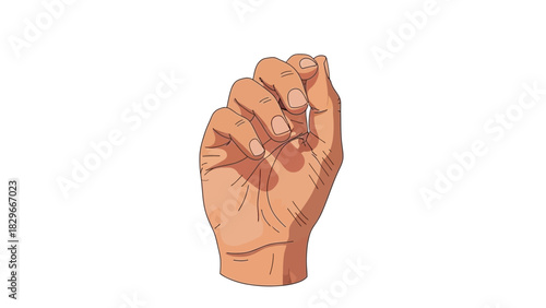 Close-up view of a human hand with fingers gently curled inwards, showing a relaxed or grasping posture.