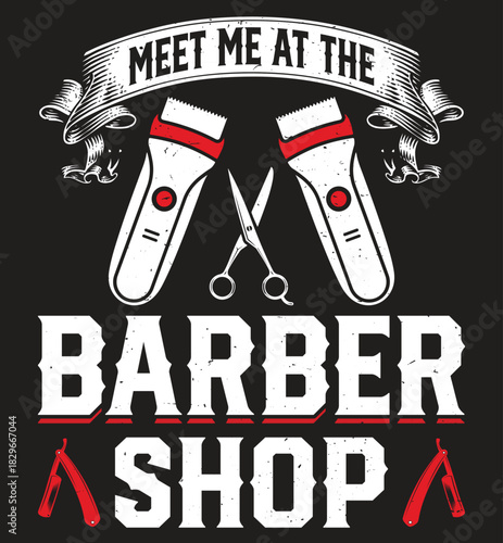 Vintage Gnome Barber T-Shirt Design with Scissors and Beard.