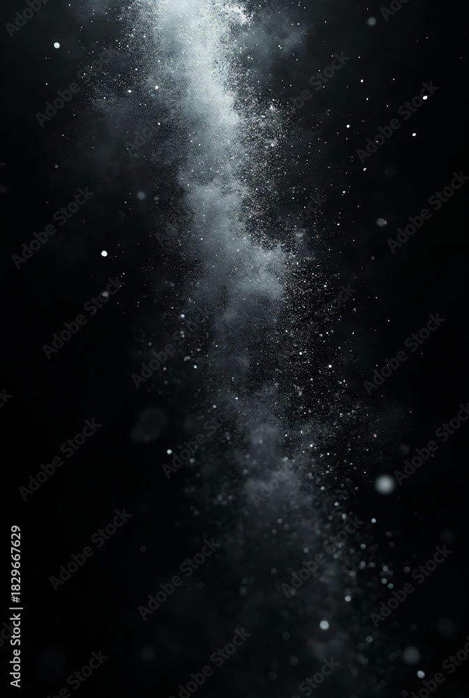 Fototapeta premium Sparkling dust particles creating a vibrant abstract galaxy flow.