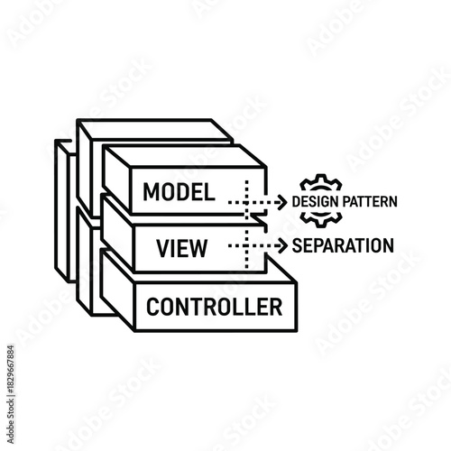 Digital illustration representing software test automation with test cases and junit, isolated on white background
