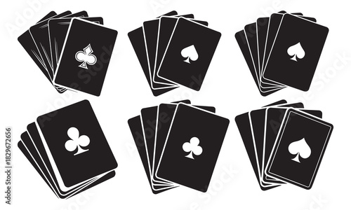 Vector illustration of a set of playing cards isolated on white background