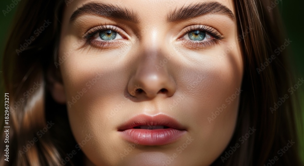 custom made wallpaper toronto digitalYoung caucasian female with green eyes and brown hair in natural light