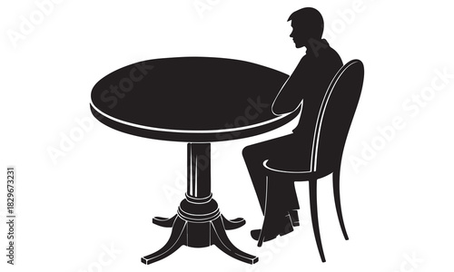 Man playing blackjack at casino table vector illustration isolated on white background