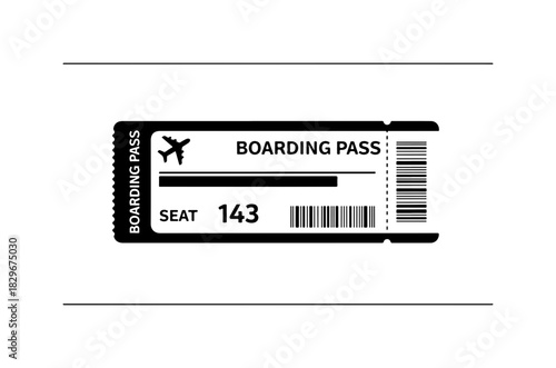 Secure your seat now, modern boarding pass for travel adventures and destinations
