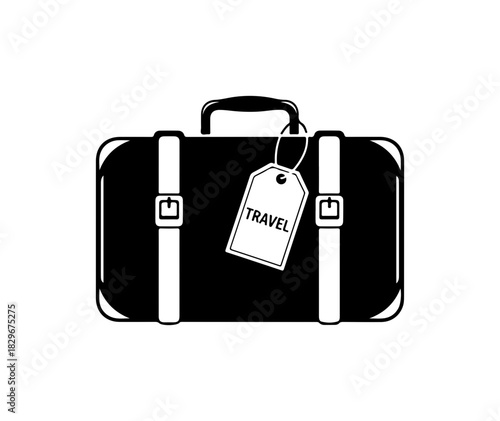 Stylish vintage suitcase with travel tag, perfect for adventure and wanderlust