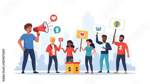 Global business team success concept with diverse people working in a city office