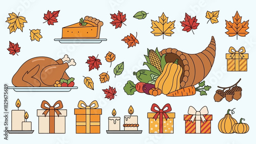 Cartoon vector illustration set of farm animals icon pattern for Christmas winter holiday design