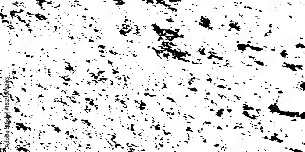 Obraz premium Distress urban overlay spotted concrete grain surface grainy noise rust wall grunge black splatter and white background. damaged chalk crack rough ink wall texture. 