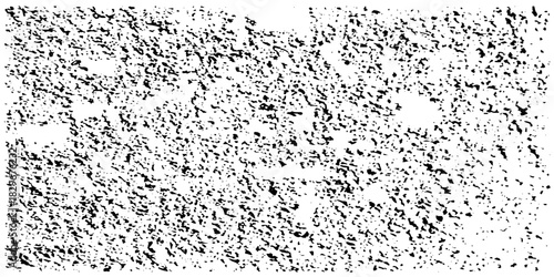 Distress urban overlay spotted concrete grain surface grainy noise rust wall grunge black splatter and white background. damaged chalk crack rough ink wall texture.	