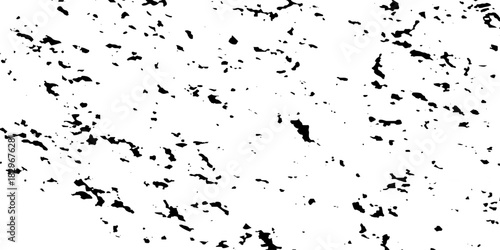 Distress urban overlay spotted concrete grain surface grainy noise rust wall grunge black splatter and white background. damaged chalk crack rough ink wall texture.	