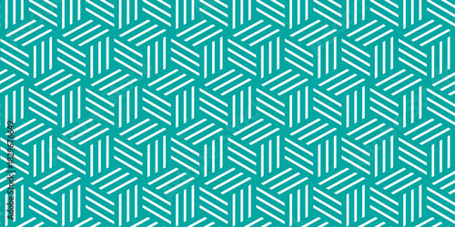 Geometric blue gradient seamless overlap triangle fabric lap ornament decoration wall and floor line square mosaic square wallpaper background.	
