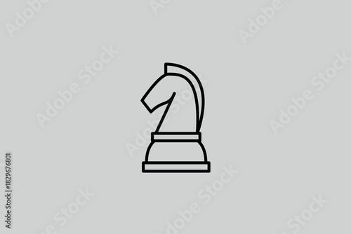 chess illustration in line style design. Vector illustration.	